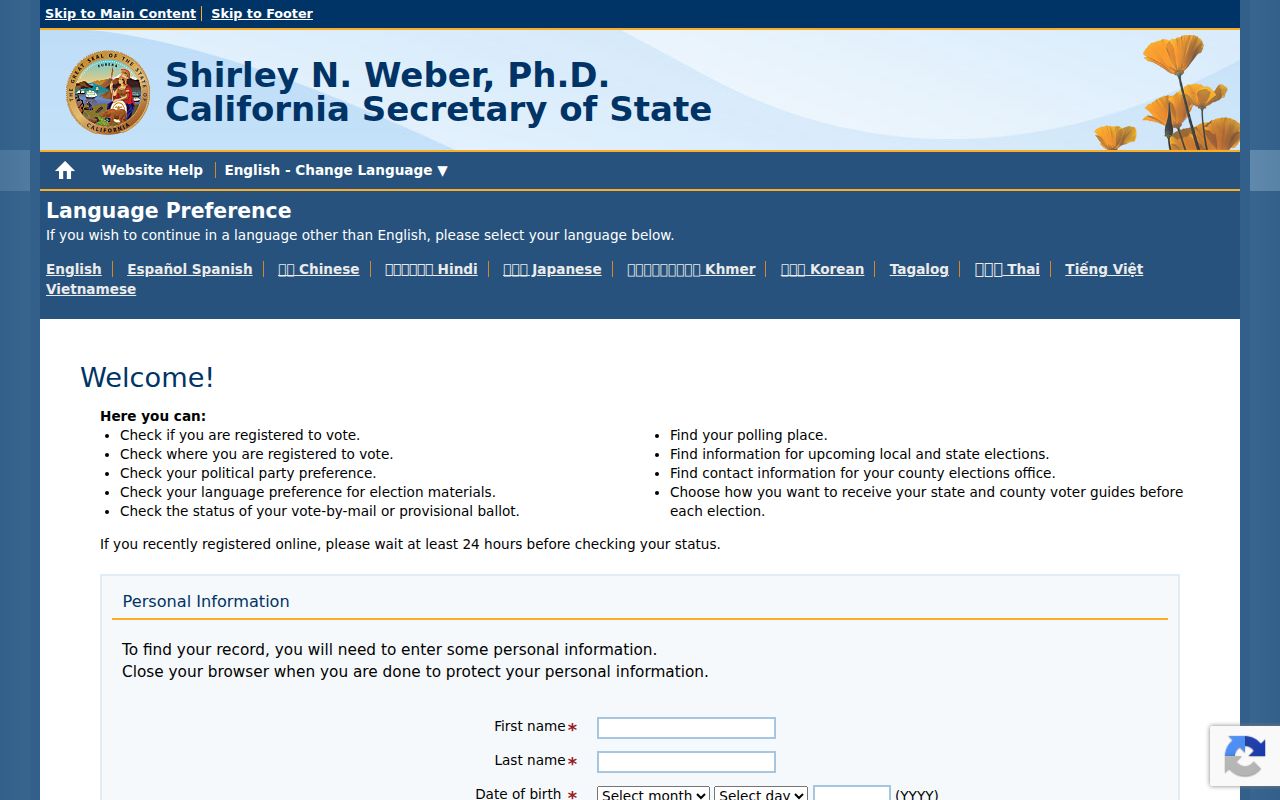 Victorville residents directory California voter status lookup