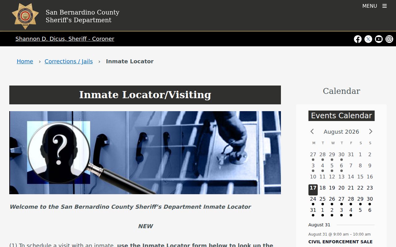 Victorville residents directory county inmate locator