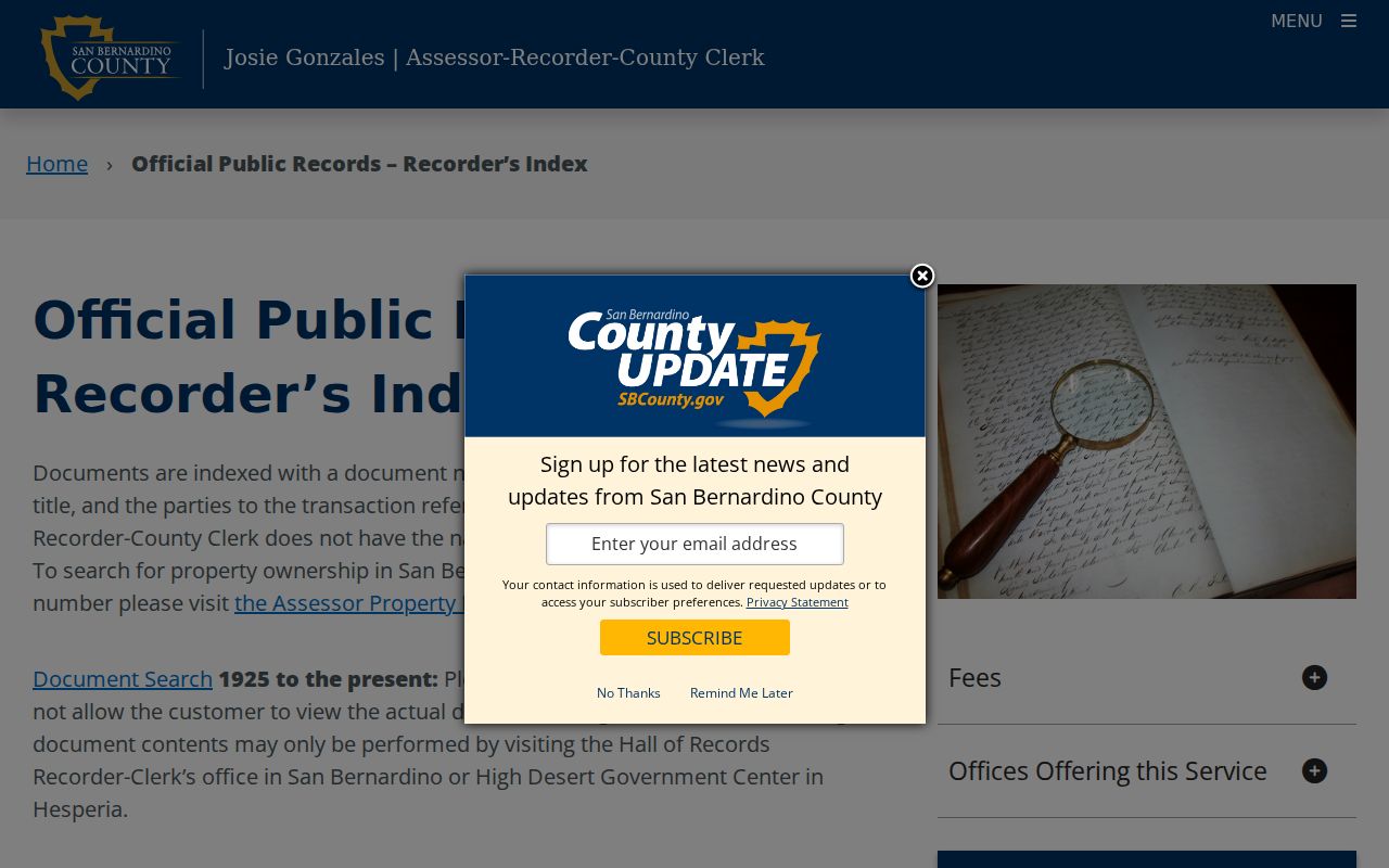 Victorville residents directory county recorder