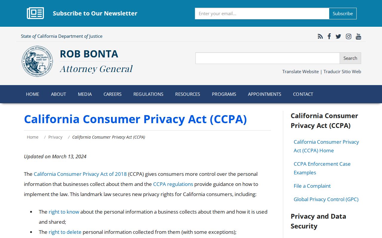 Victorville neighbors California consumer privacy guidance