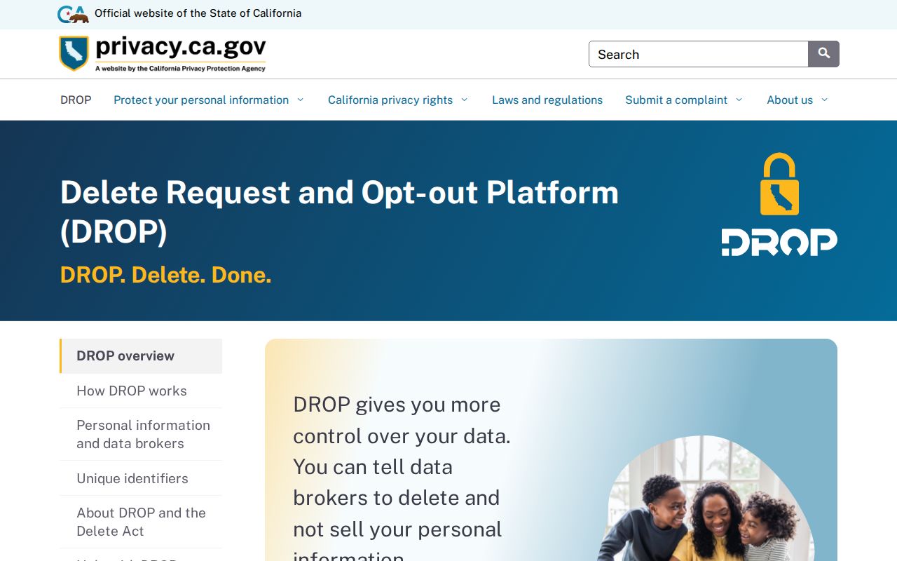 Victorville neighbors California DROP privacy portal