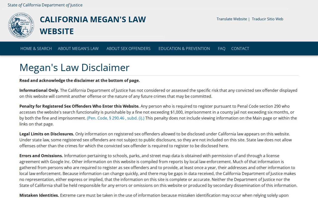 Victorville previous residents California Megan's Law search