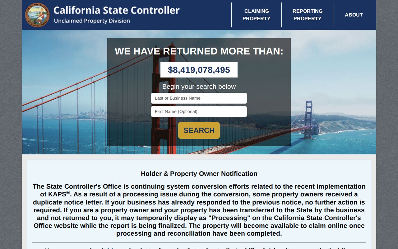 Victorville ZIP code California unclaimed property search